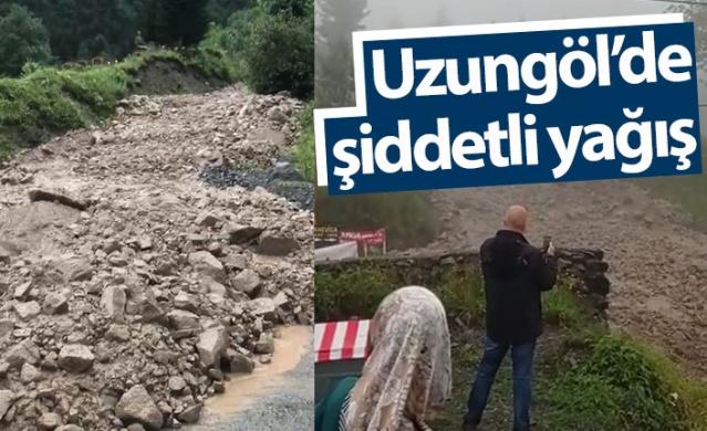 Uzungöl'de şiddetli yağış etkili oldu 1