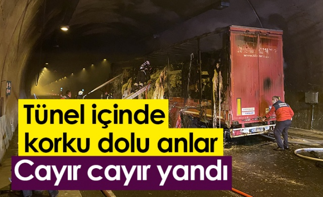 Ordu'da tünel içinde korku dolu anlar! Cayır cayır yandı. Foto Haber 1