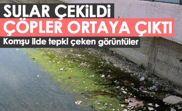 Gümüşhane'de sular çekilince Harşit Çay'ı çöplüğe döndü. Foto Haber 1