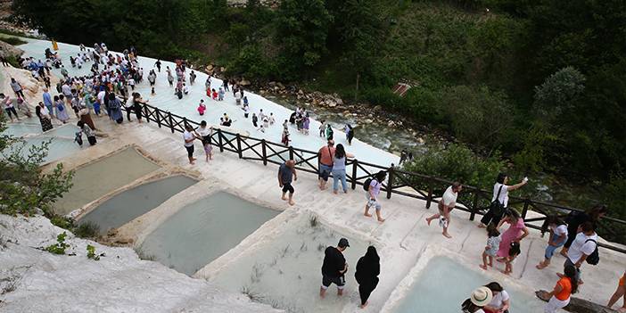 Giresun'da Göksu travertenlerine ziyaretçi akını 5