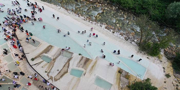 Giresun'da Göksu travertenlerine ziyaretçi akını 8