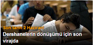 Dershanelerin dönüşümü için tarih