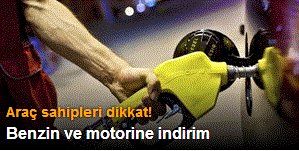 Benzin ve motorine 5'er kuruş indirim