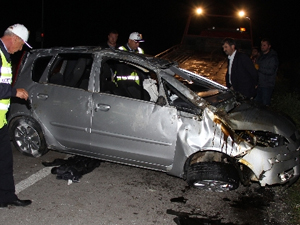 Samsun'da Takla atan otomobil karşı şeride geçti. 20 Mayıs 2014