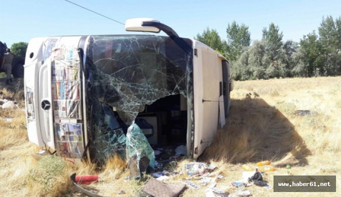 Elazığ’da Yolcu otobüsü devrildi: 15 yaralı