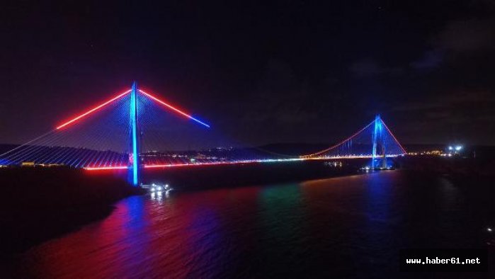 Yavuz Sultan Selim köprüsü gece bir başka güzel