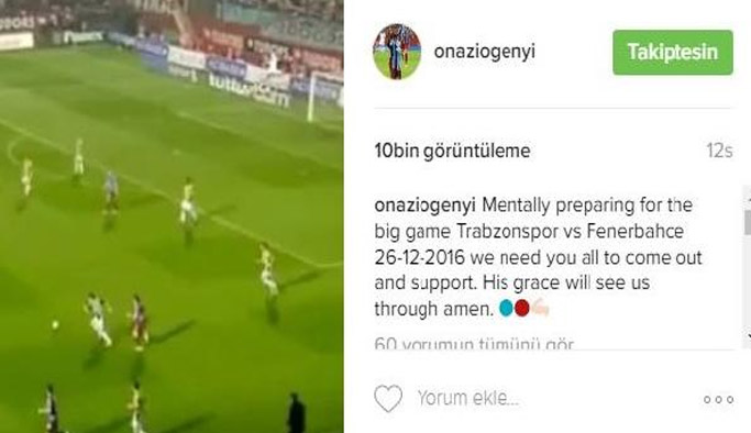 Onazi'den Fenerbahçe paylaşımı