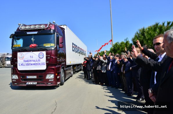 Trabzon'dan Suriye'ye 8 tır Eğitim Malzemesi