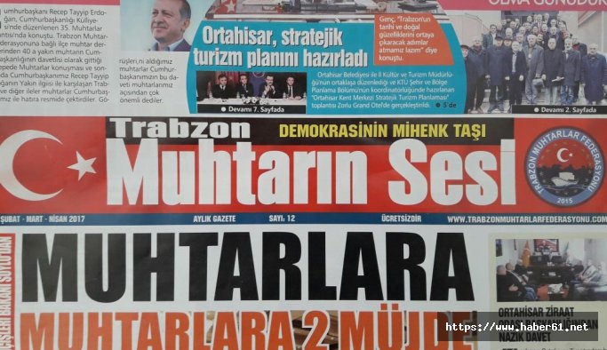 Trabzon muhtarlarının artık gazetesi var!