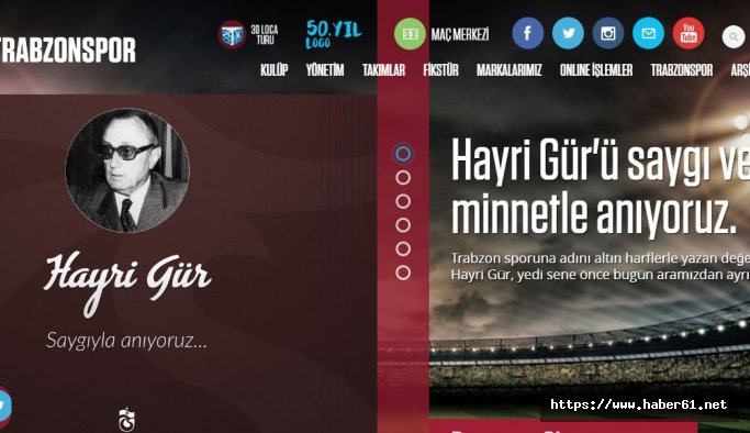 Trabzonspor Hayri Gür'ü unutmadı