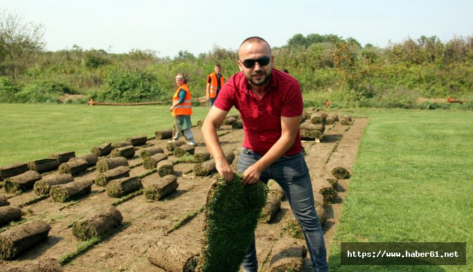 Gürcistan'ın stat çimleri Samsun'dan gidiyor