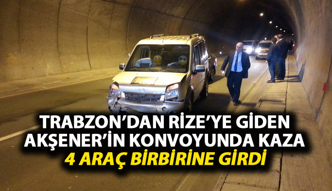 Trabzon'dan Rize'ye giden Meral Akşener'in konvoyunda kaza