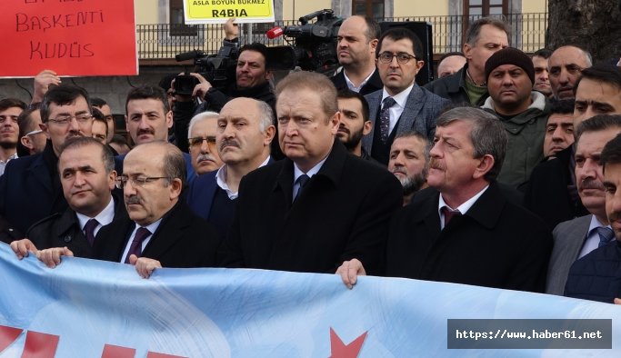 Trabzon'da Cuma namazı sonrası Kudüs protestosu