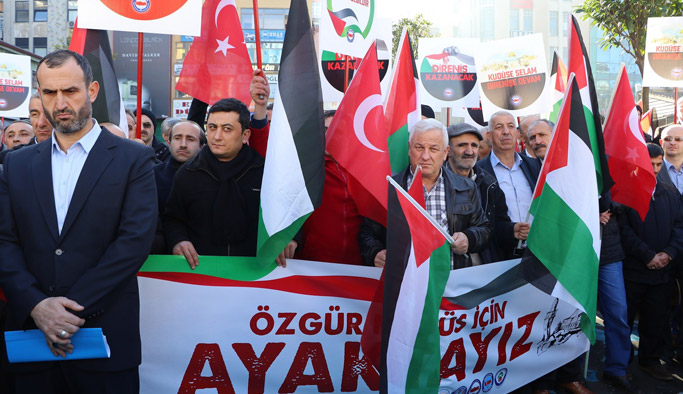 Rize'de Kudüs protestoları sürüyor