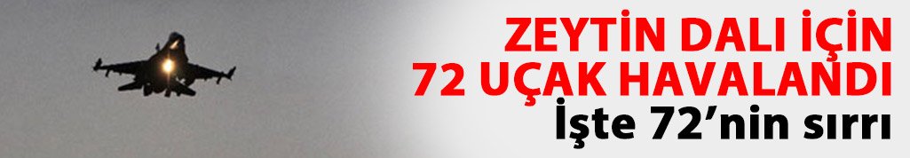 Zeytin Dalı için havalanan 72 uçağın sırrı