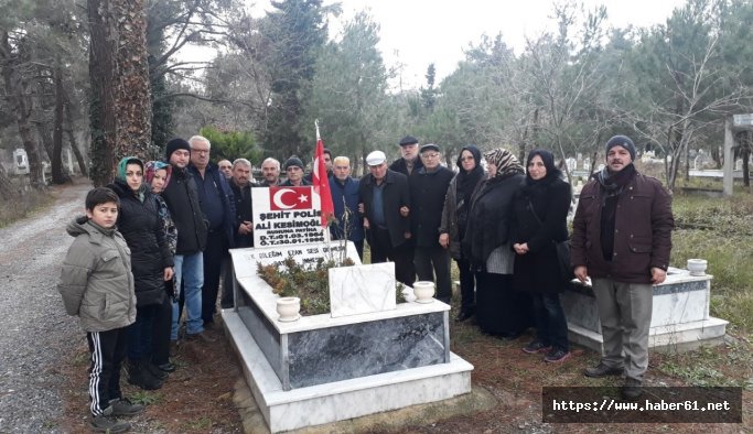 Şehit polis memuru kabri başında anıldı