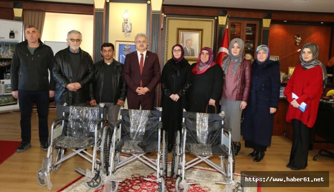 Rize'de mavi kapaklar tekerlekli sandalye oldu