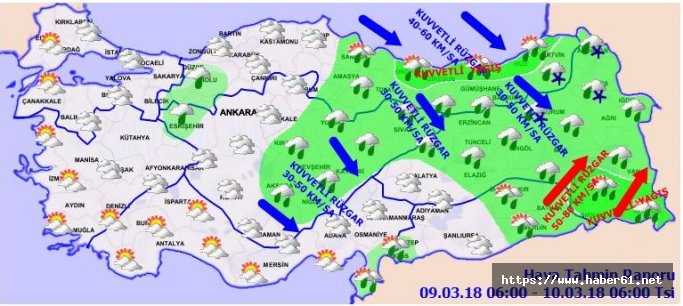 Trabzon'da kuvvetli yağış! Karadeniz'de hava durumu 09.03.2018