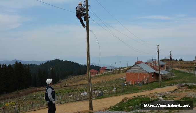 Fırtına yaylada elektrik hatlarına büyük zarar verdi 