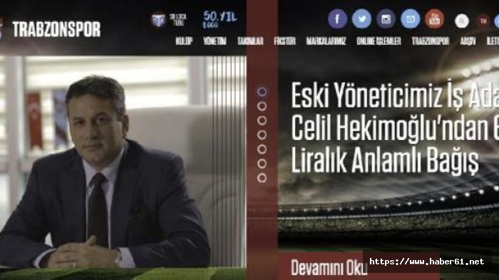 Hekimoğlu'ndan Trabzonspor'a bağış!