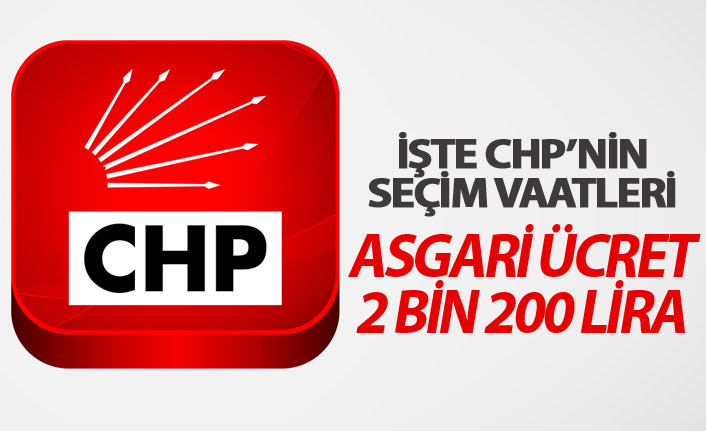 İşte CHP'nin seçim vaatleri