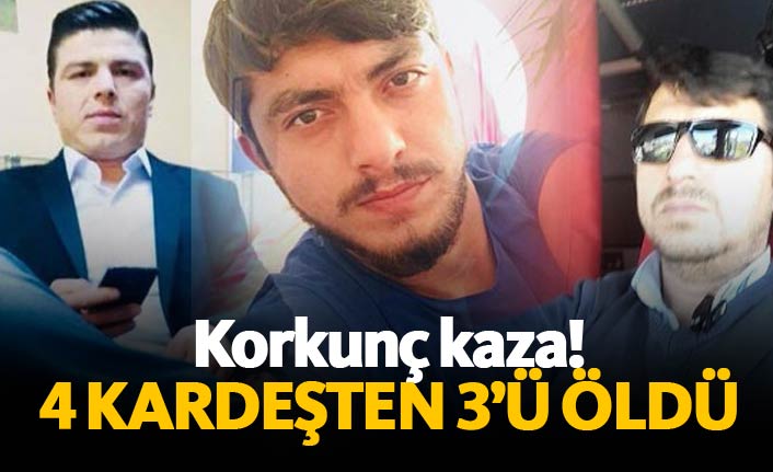 Korkunç kazada 4 kardeşten 3'ü öldü