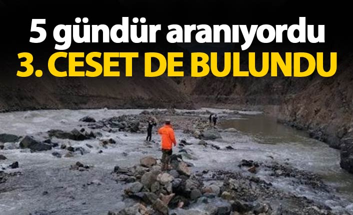 Çoruh Nehri'nde kaybolan 3. ceset bulundu