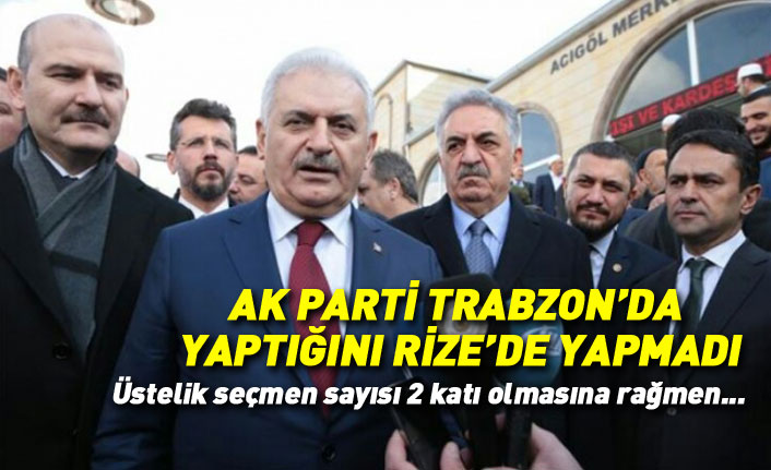 AK Parti Trabzon'da yaptığını Rize'de yapmadı