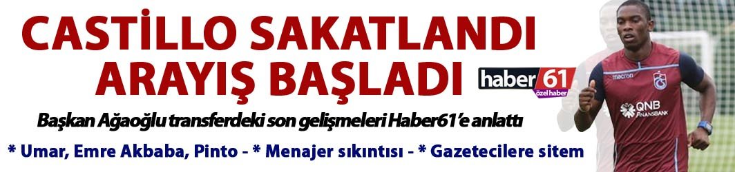 Castillo sakatlandı arayış başladı - Başkan Ağaoğlu Transferdeki son gelişmeleri Haber61'e anlattı