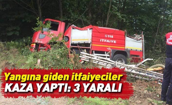 Yangına giden itfaiye aracı kaza yaptı