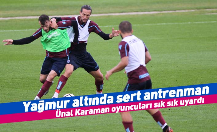 Trabzonspor'da yağmur altında sert antrenman