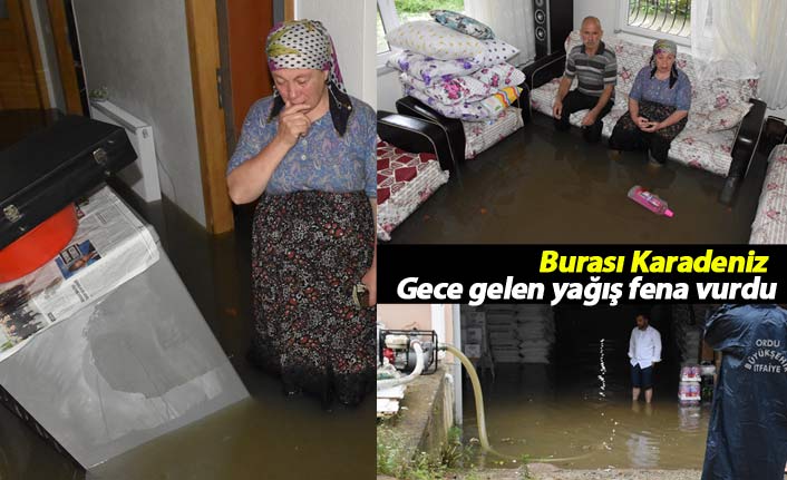 Karadeniz'de şiddetli yağış vatandaşı perişan etti