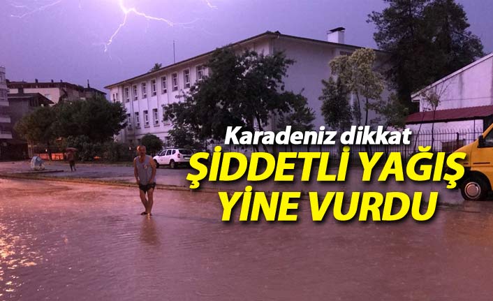 Şiddetli yağış yine Ordu'yu vurdu