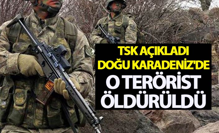 TSK açıkladı - Doğu Karadeniz'de o terörist öldürüldü