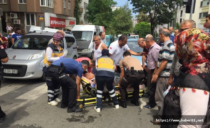 Samsun İlkadım'da otomobil yayaya çarptı,2 yaralı. 28 Temmuz 2018