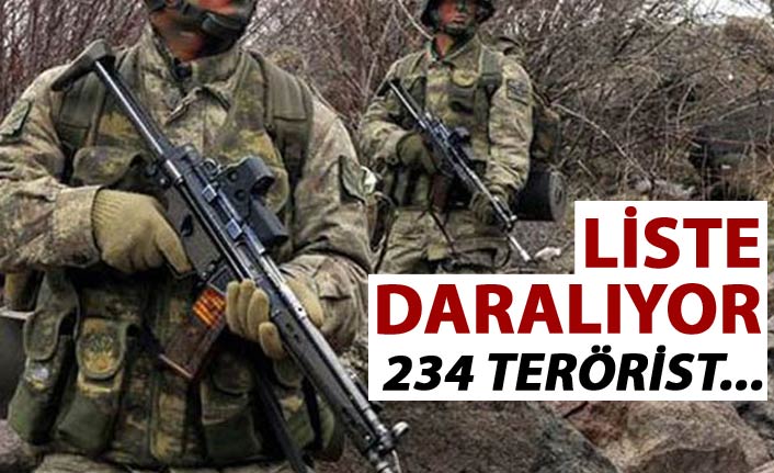 Liste daralıyor - 234 terörist