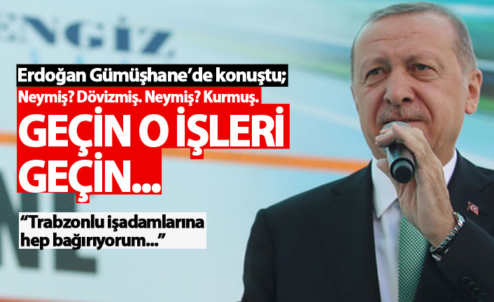 Erdoğan: "Neymiş? Dövizmiş. Neymiş? Kurmuş. Geçin o işi geçin..."