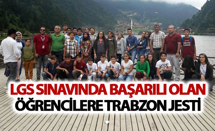 LGS sınavında başarılı olan öğrencilere Trabzon jesti