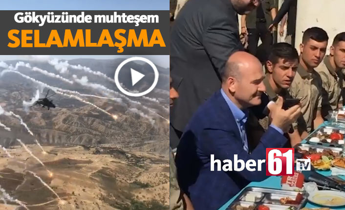 Gökyüzünde muhteşem selamlaşma