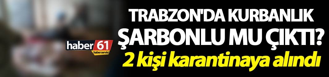 Trabzon'da Kurbanlık şarbonlu mu? - 2 kişi karantinaya alındı