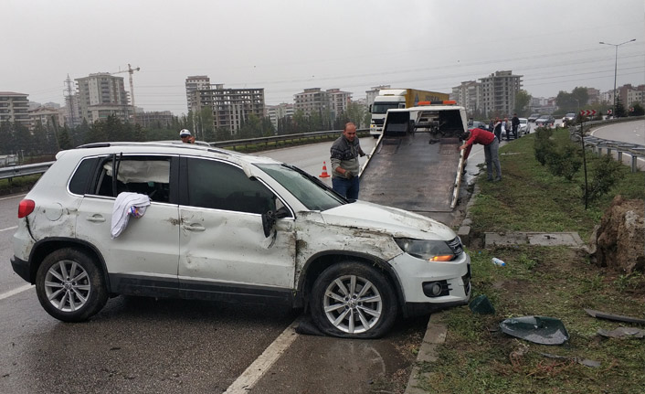 Samsun'da otomobil takla attı