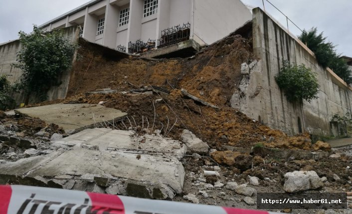  İstinat duvarı yıkılan okulda eksik malzeme kullanılmış 