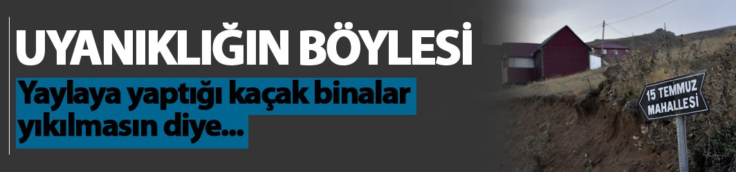 Uyanıklığın böylesi! Yaylaya yaptıkları kaçak binalar yıkılmasın diye...