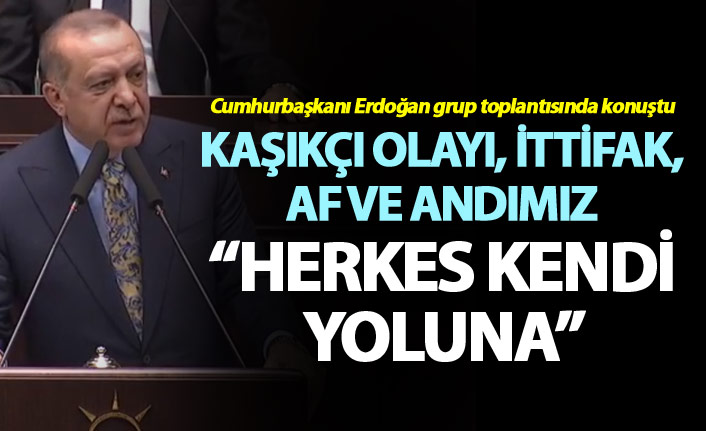 Cumhurbaşkanı Erdoğan: "Herkes kendi yoluna"