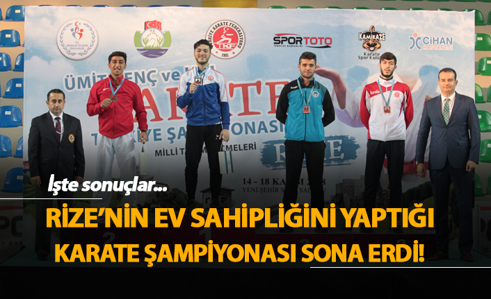 Rize'nin ev sahipliğini yaptığı Karate Şampiyonası sona erdi! İşte sonuçlar...