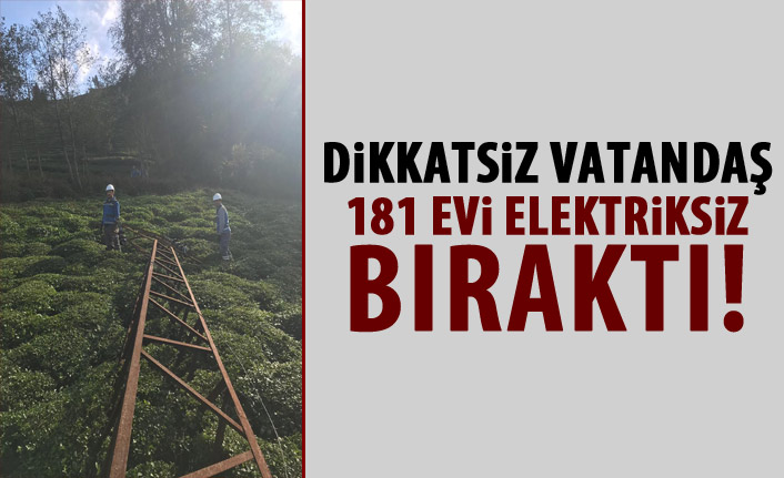 Dikkatsiz vatandaş 181 evi elektriksiz bıraktı