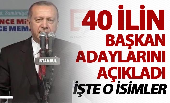 AK Parti'de 40 ilin adayları belli oldu