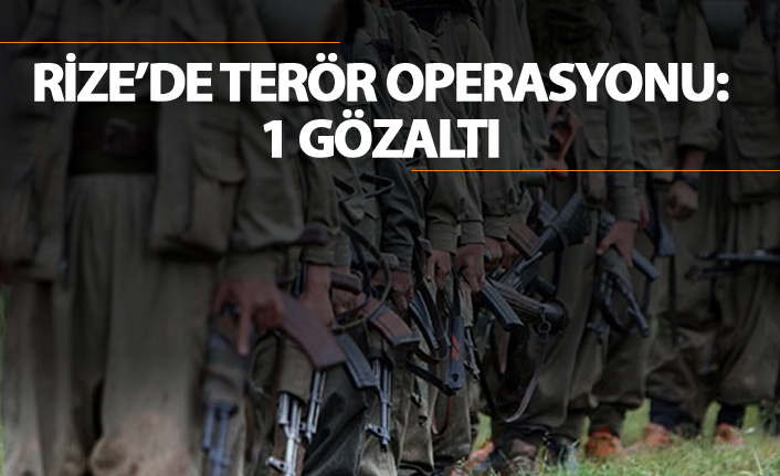 Rize'de terör operasyonu: 1 Gözaltı