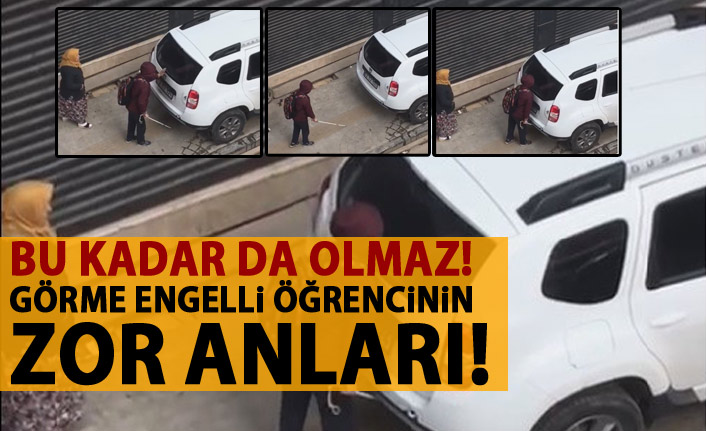 Görme engelli çocuğa hatalı park darbesi 