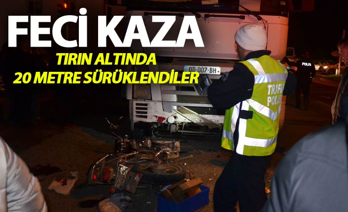 Motosiklet Tırın altında kaldı - 2 yaralı